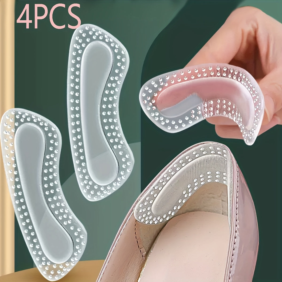 Women Soft Comfort Insole Inserts White Pink Anti-Slip Breathable 4 Pack
