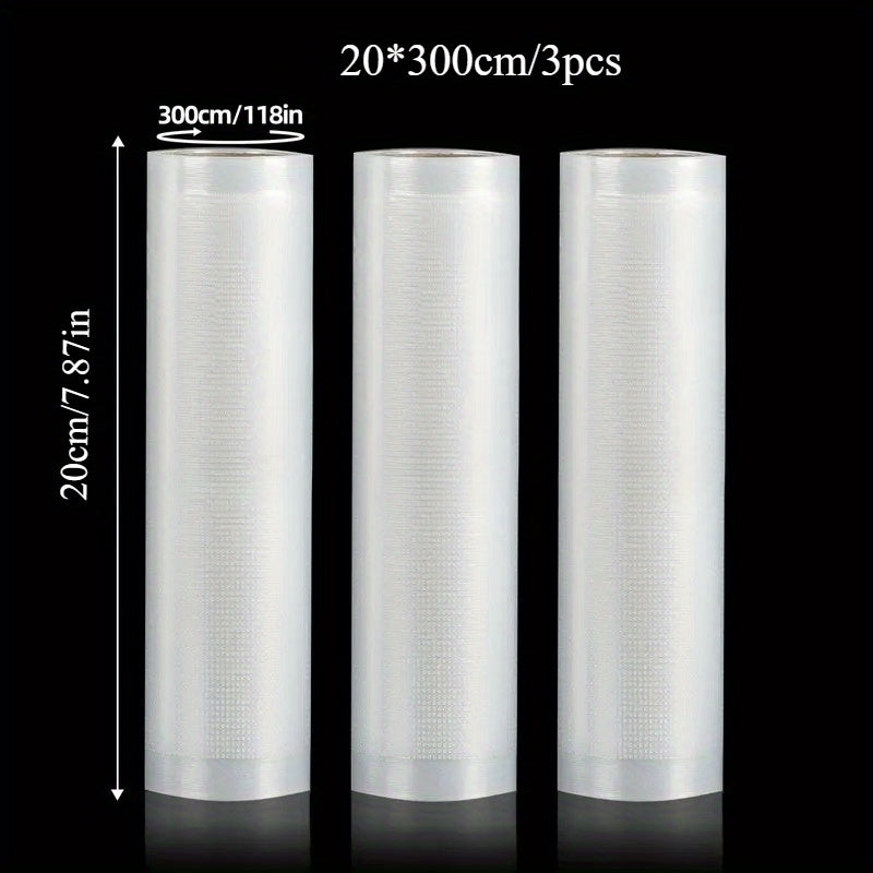 3 Rolls of 3m BPA-Free Vacuum Sealing Bags for Sous Vide and Food Storage