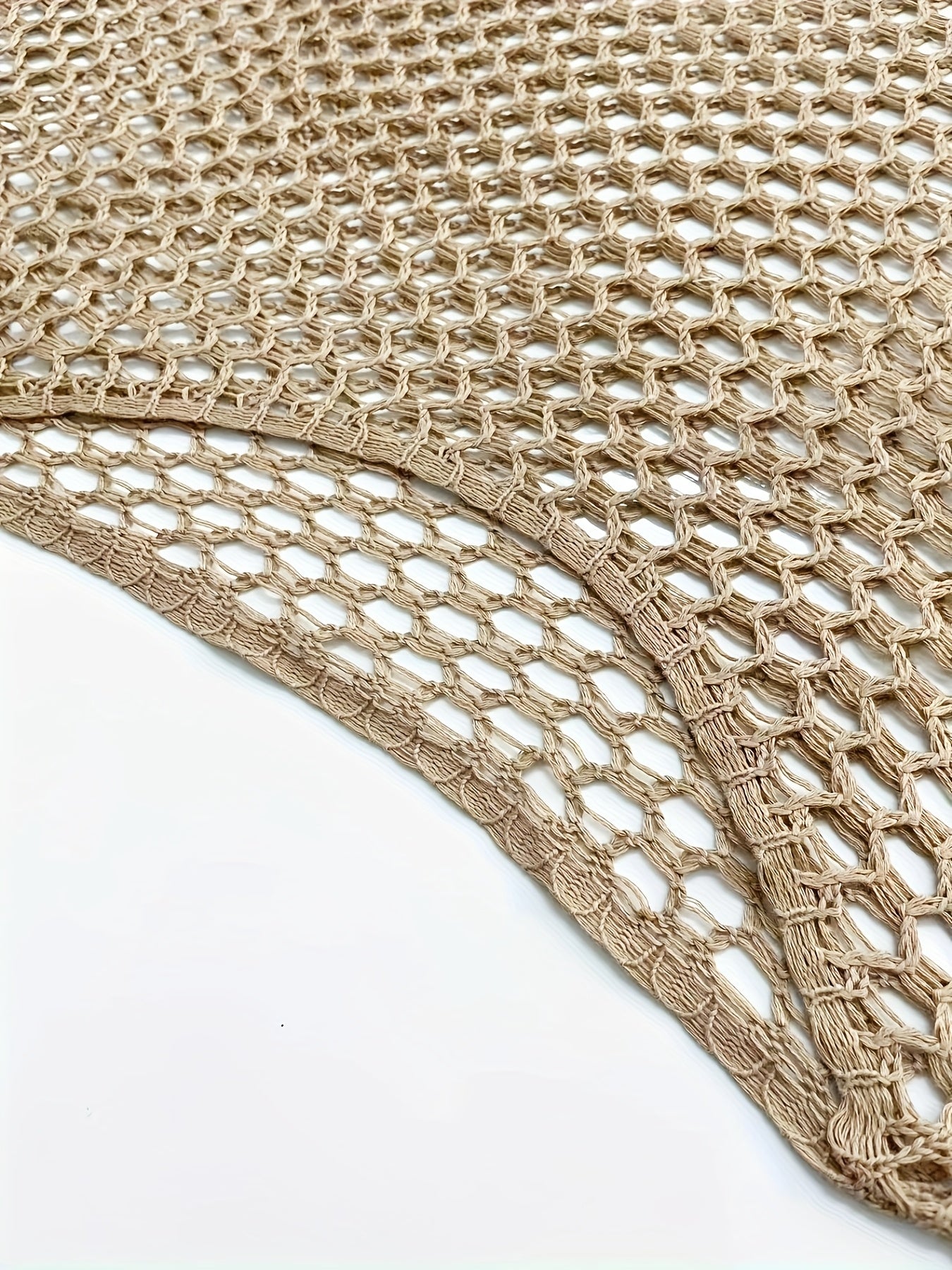 Women's Plus Size Lace Sweater Pullover with 3/4 Sleeves and Openwork Design