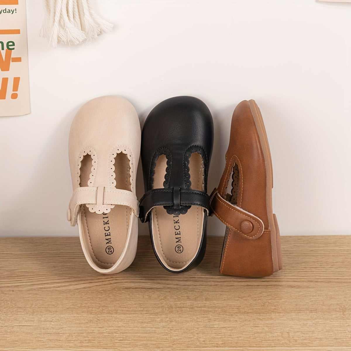 Zapatos Mary Jane para niñas, casuales, antideslizantes, para todas las estaciones, con punta redonda y adorno de picos