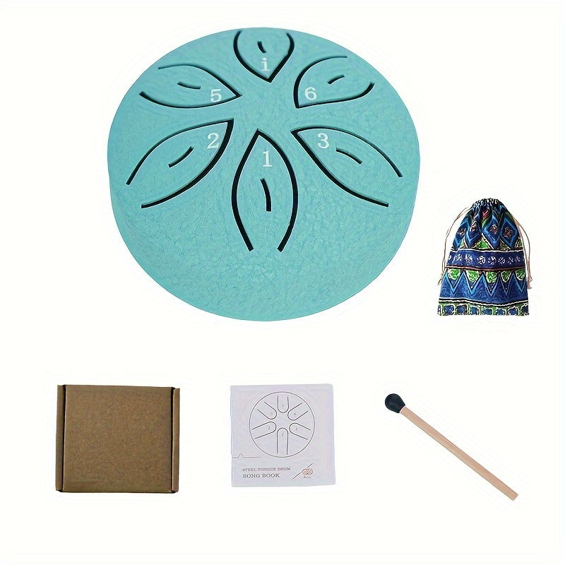 Set de tambor de lengua de acero mini con 6 notas, baquetas, libro de música y accesorios