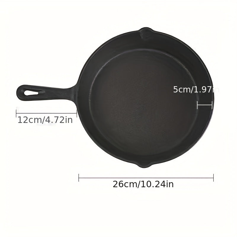 Cast Iron Skillet with Drip Spouts 10 Inch Multi-Functional Indoor Outdoor Cooking