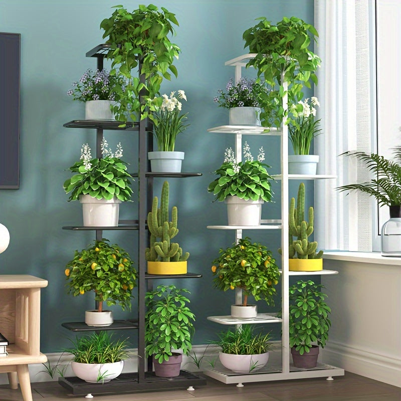 Metal Plant Stand Indoor Outdoor Foldable Multi-Tier Storage Rack for Living Room Balcony