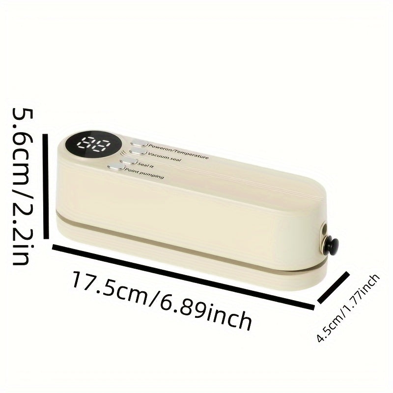 Wireless Vacuum Sealer Machine with LCD Display USB Rechargeable 1200mAh Battery