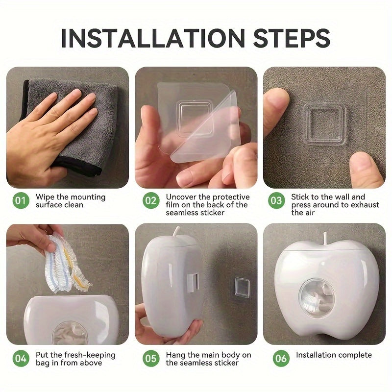 Apple-Shaped Wall-Mounted Plastic Wrap Dispenser Kitchen Organizer