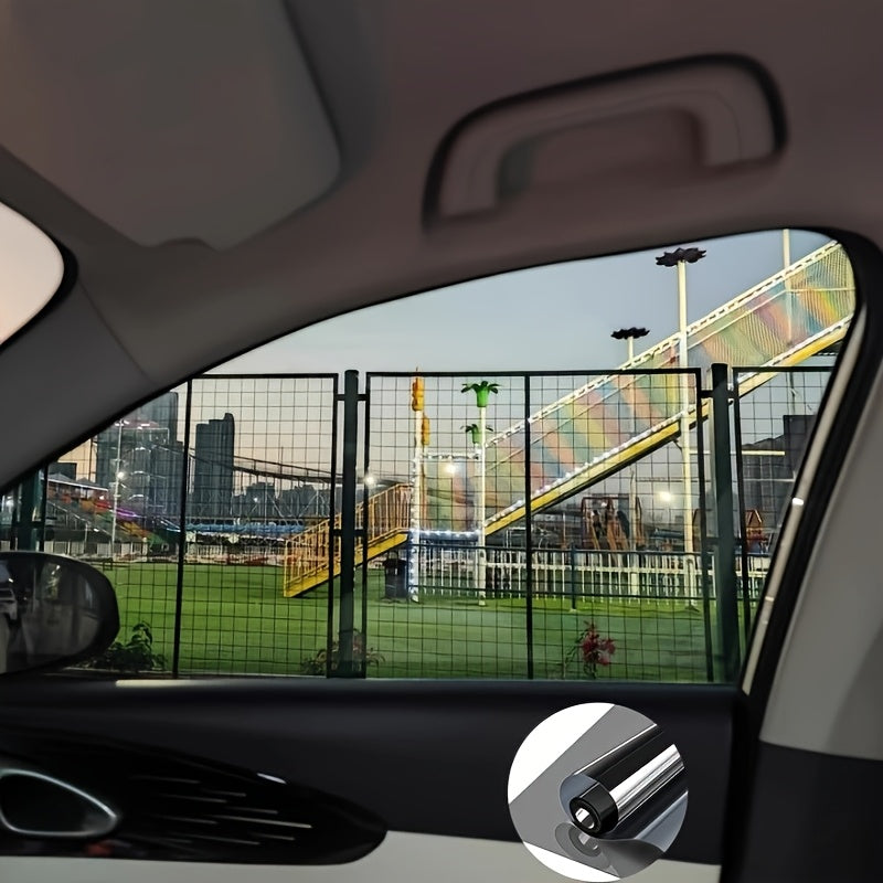 One Way Mirror Film Static Privacy Window Tint Silver 27.5x255.91 Inch