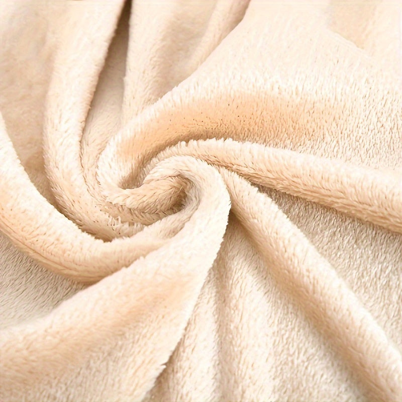 Khaki Flannel Throw Blanket Soft Cozy for Couch Bed Travel 50x60 Inches