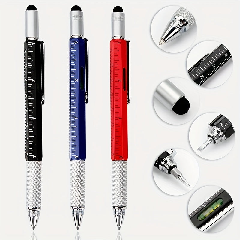Multi-Function 7in1 Steel Screwdriver Set with Stylus, Ruler, Spirit Level