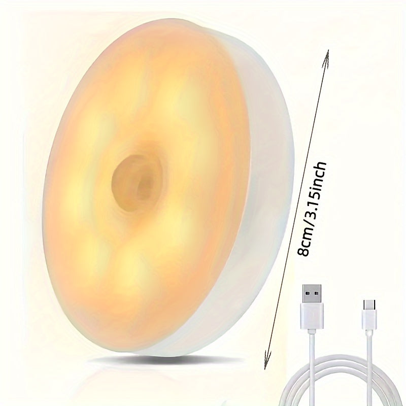 Rechargeable Magnetic LED Motion Sensor Night Light for Bedroom Wardrobe Cabinet White