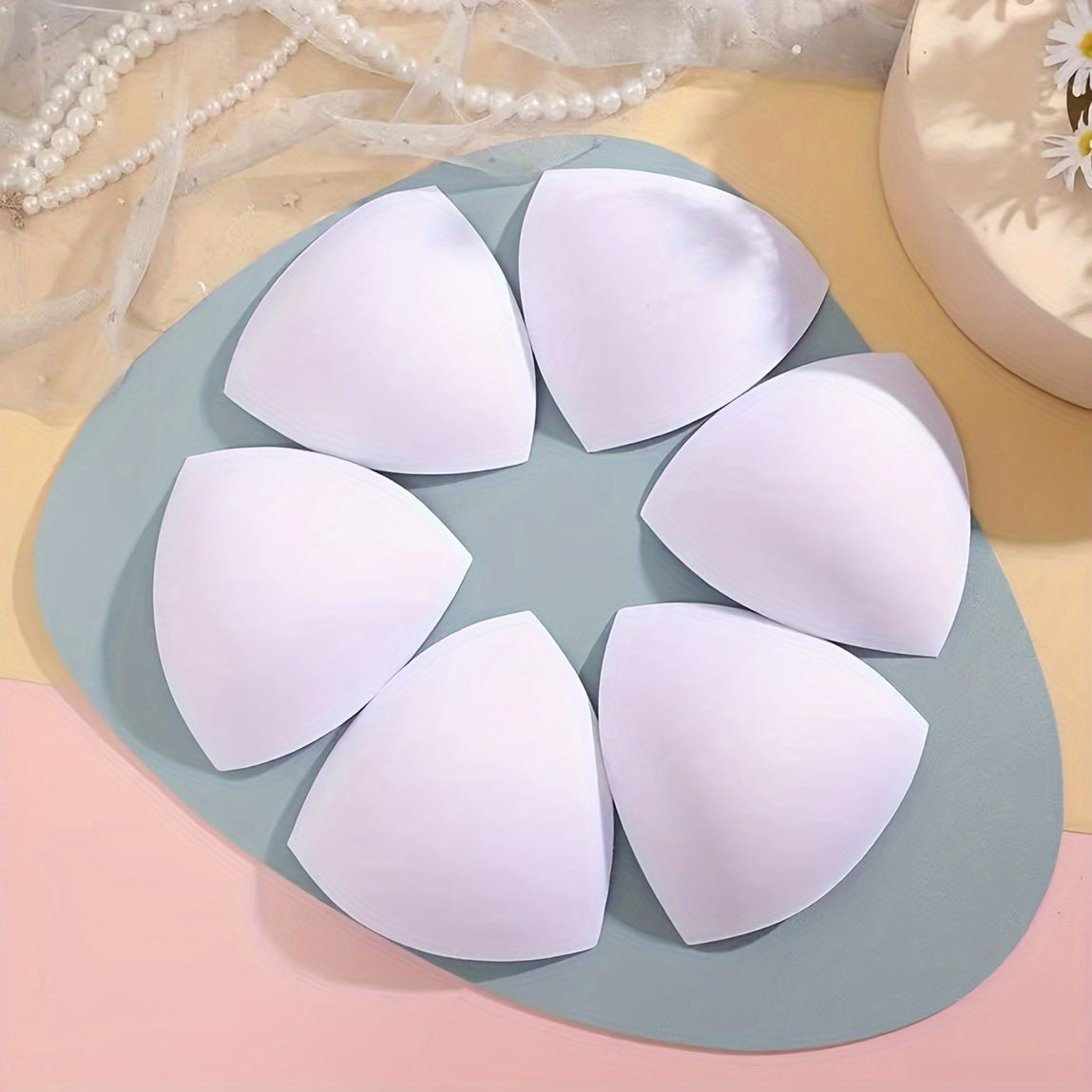 Women's Invisible Triangular Sponge Bra Pads Set for Support and Enhancement