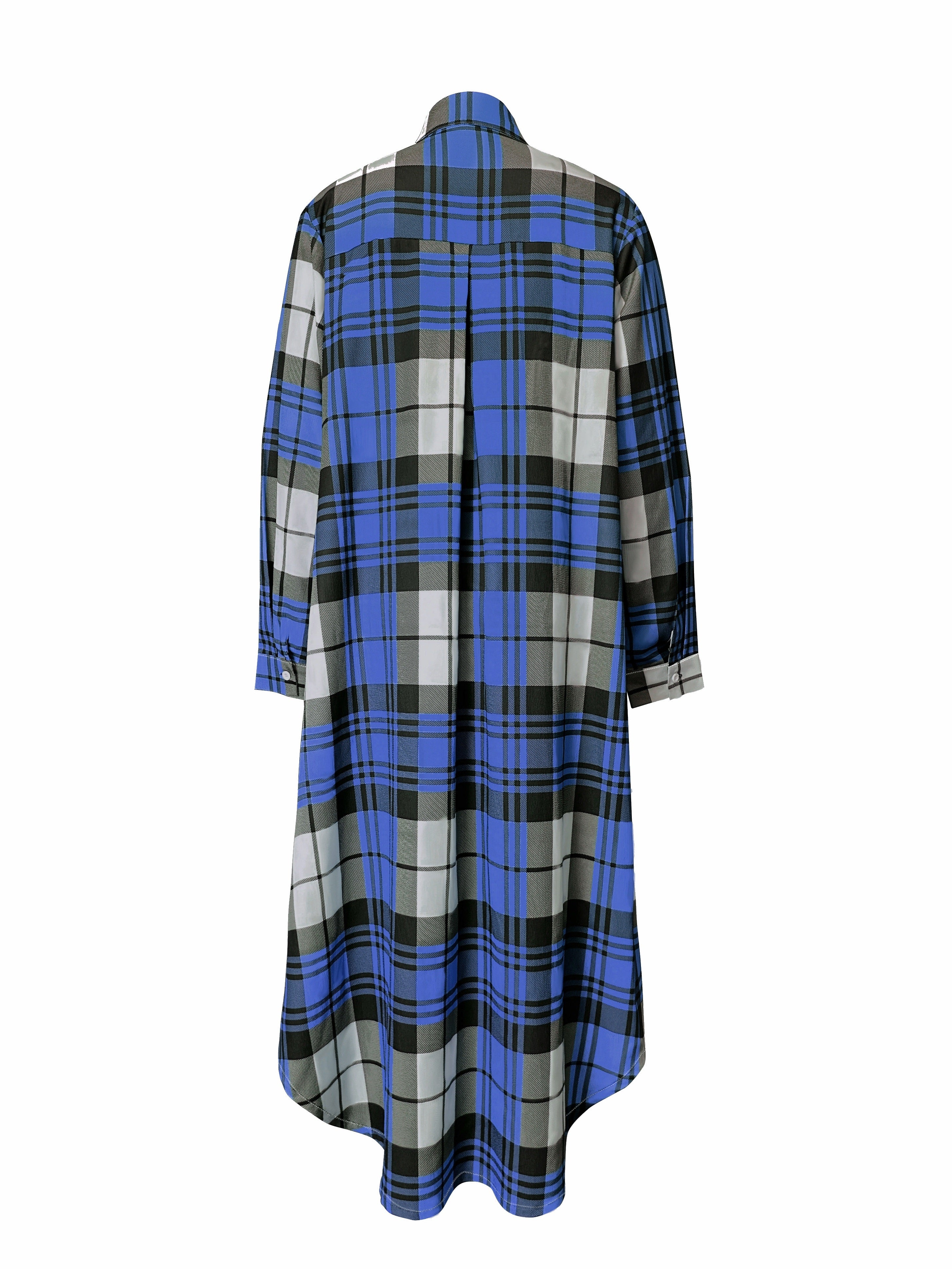 Plus o'lchamli tekislangan kofta, kundalik, uzun qo'l, tugma oldi, ayollar uchun