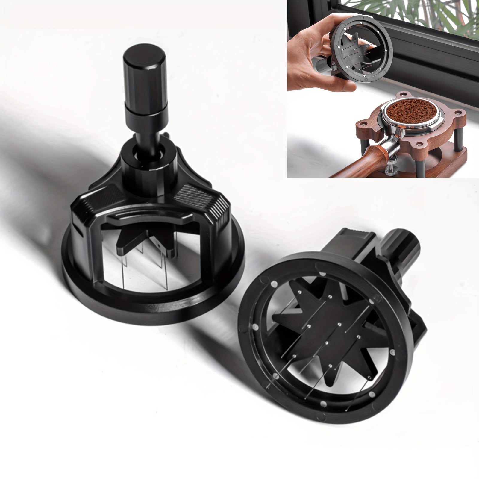 Aguja distribuidora de café de 58mm y agitador de 54mm para baristas, ajustable, fácil de usar