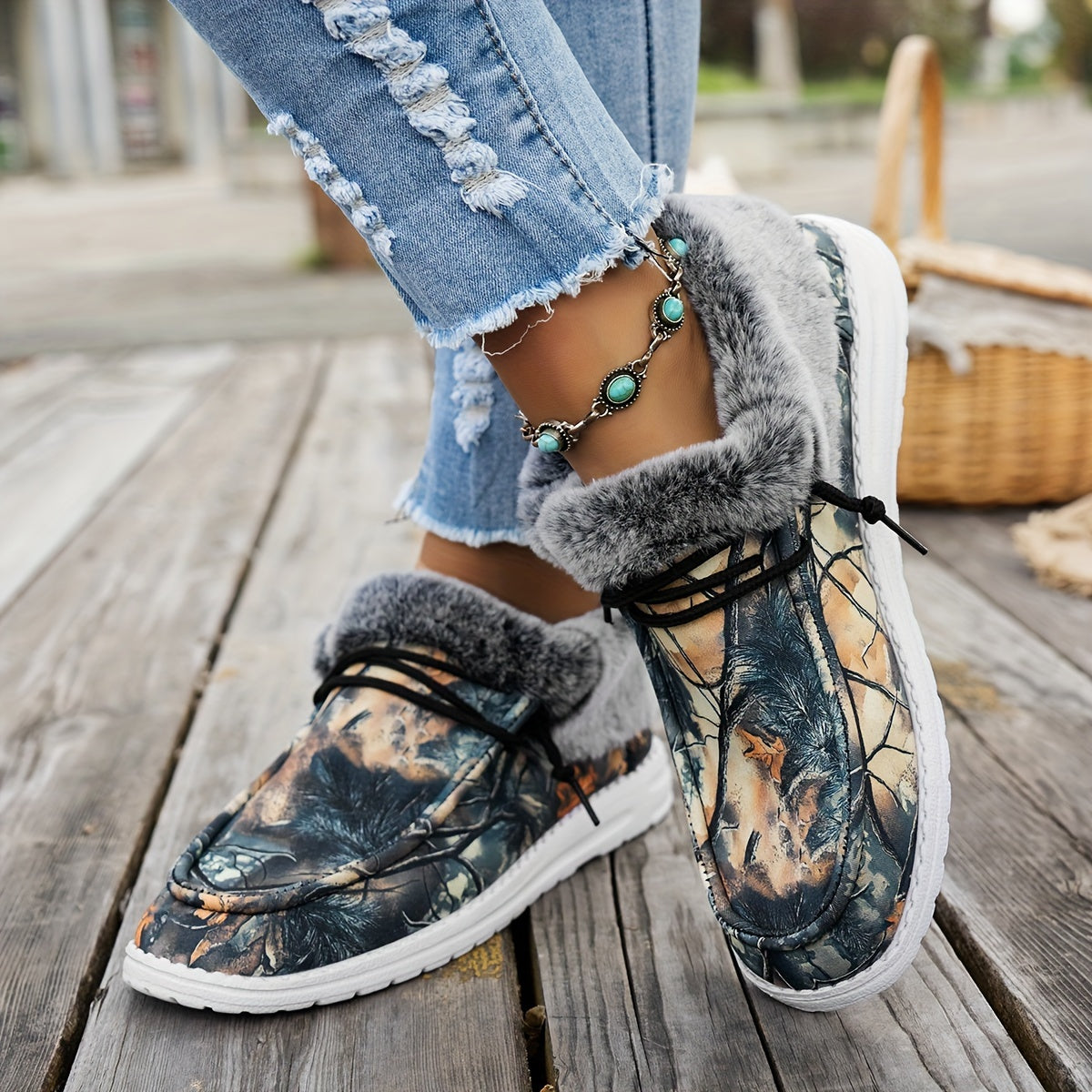 Women's Casual Round Toe Dress Shoes Breathable Non-Slip Fabric Low Heel Flat