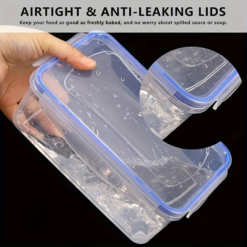 4-Pack Plastic Food Storage Containers Microwave Safe with Flip-Top Lids