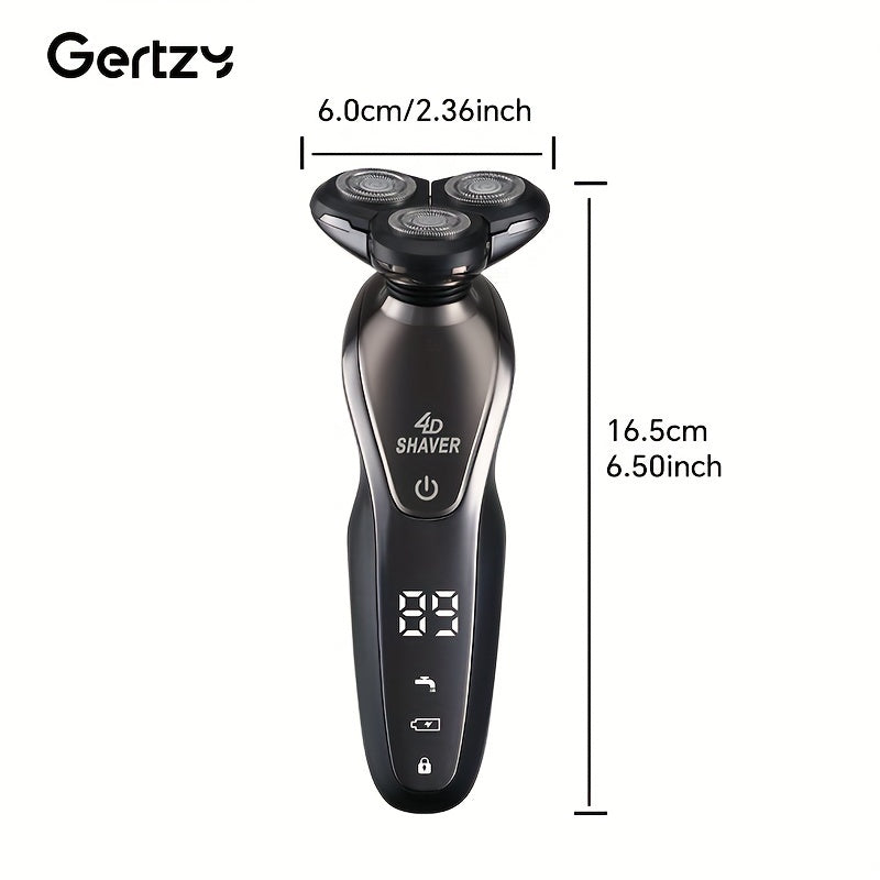 Men's Electric Shaver 6-in-1 Wet Dry Rechargeable 3D Rotating Razor