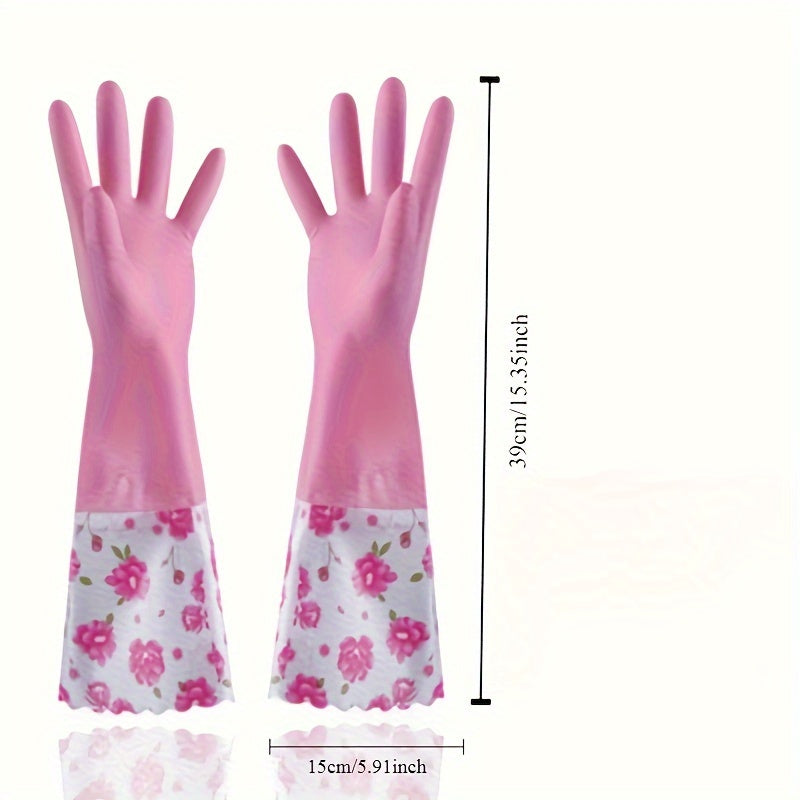 Thick Fleece-Lined Waterproof Winter Gloves for Cleaning and Cold Weather