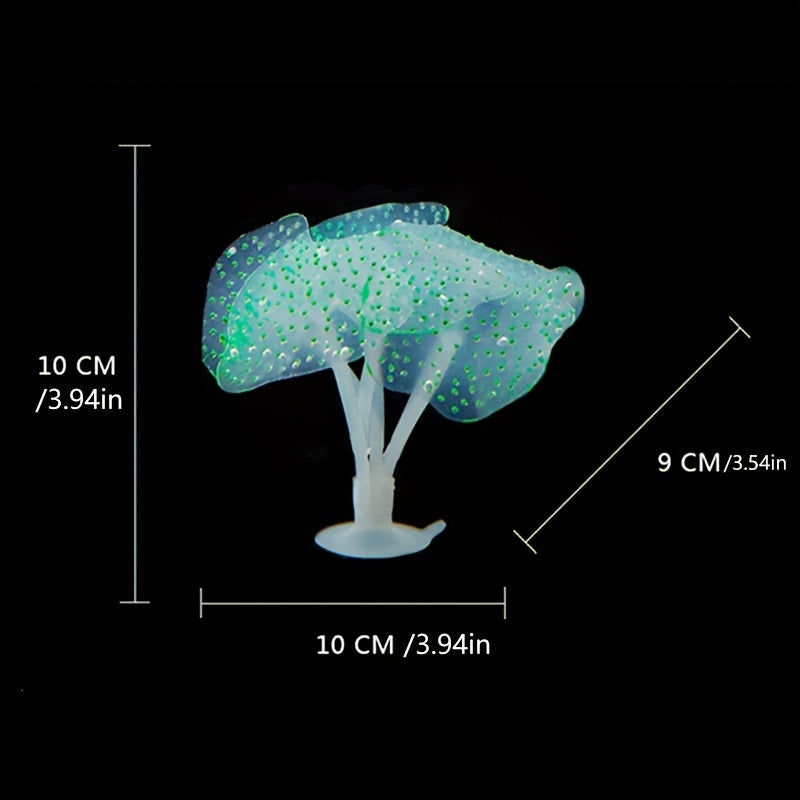 Artificial Coral Decoration for Aquariums Silicone Fluorescent Pink Reef Ornament