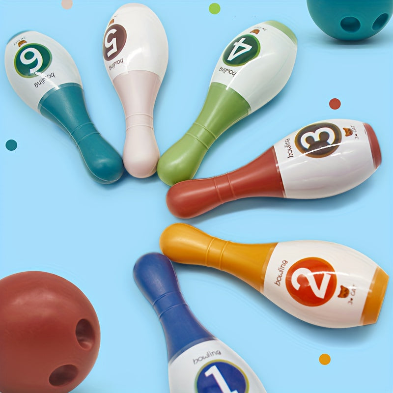 Toddler Bowling Set with 6 Pins and 2 Balls Educational Dinosaur Numbers Indoor Outdoor Play