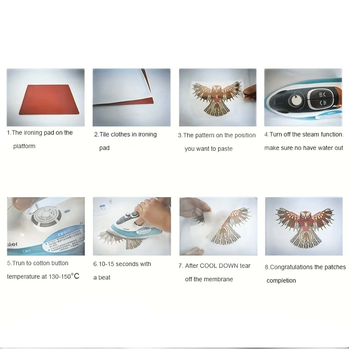 Iron-On Decal Patches for Clothing, DIY Heat Transfer Stickers, for T-Shirts and Jackets