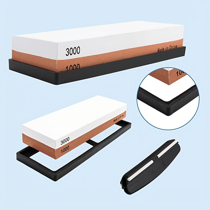 Kitchen Knife Sharpening Stone Set Dual Grit 1000/3000 for Kitchen Use