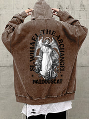 Plus Size Men's Hoodie Cotton Hooded Long Sleeve Casual Angel Print