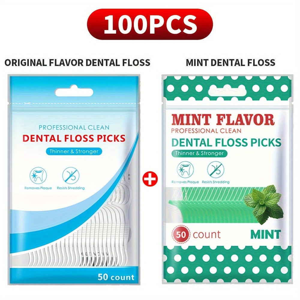 Dental Adult Floss Stick Set, Plastic, Easy Use and Travel Friendly