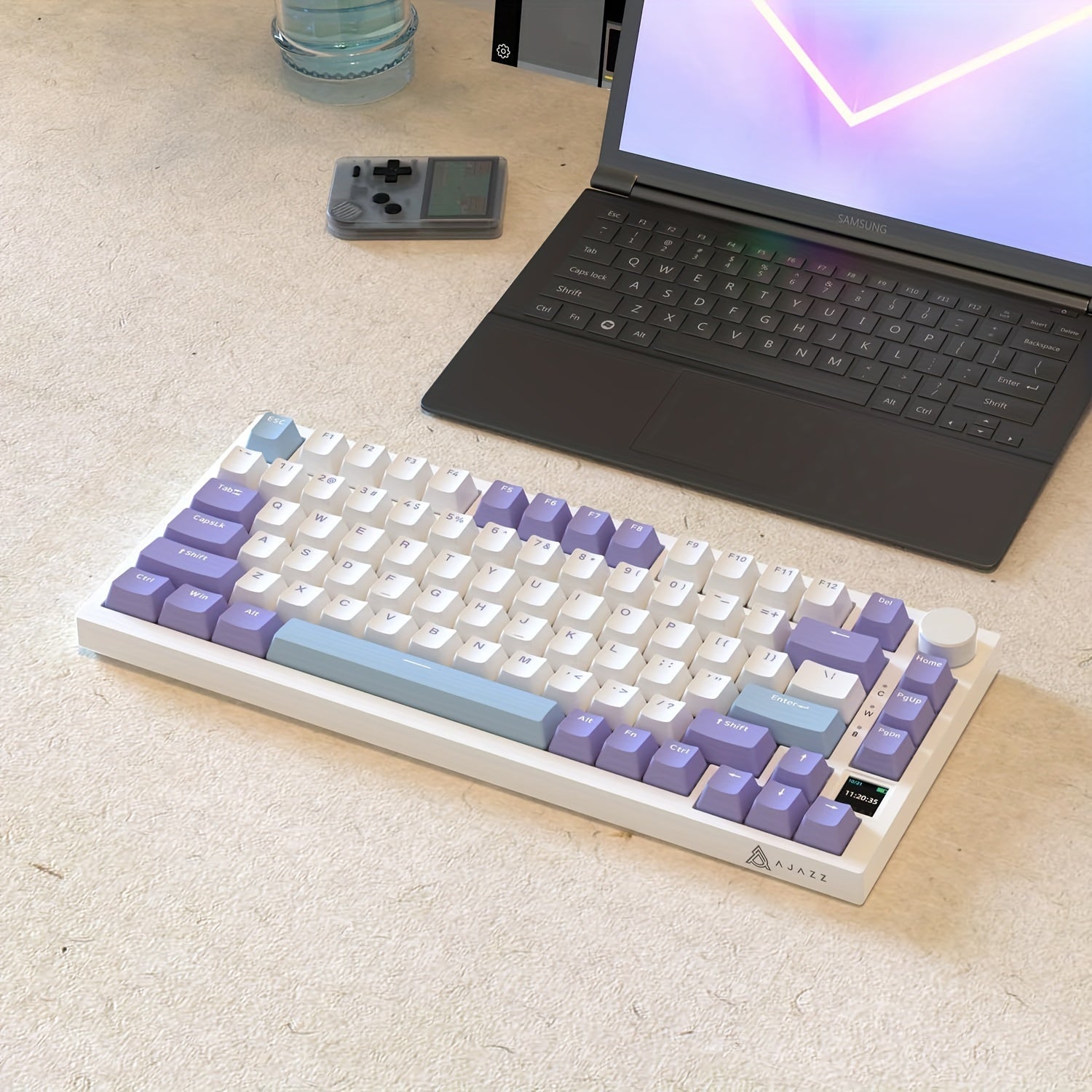 Wireless Mechanical Keyboard 75% RGB Backlit Hot-Swappable PBT Keycaps Wireless USB Charging for Gaming and Office