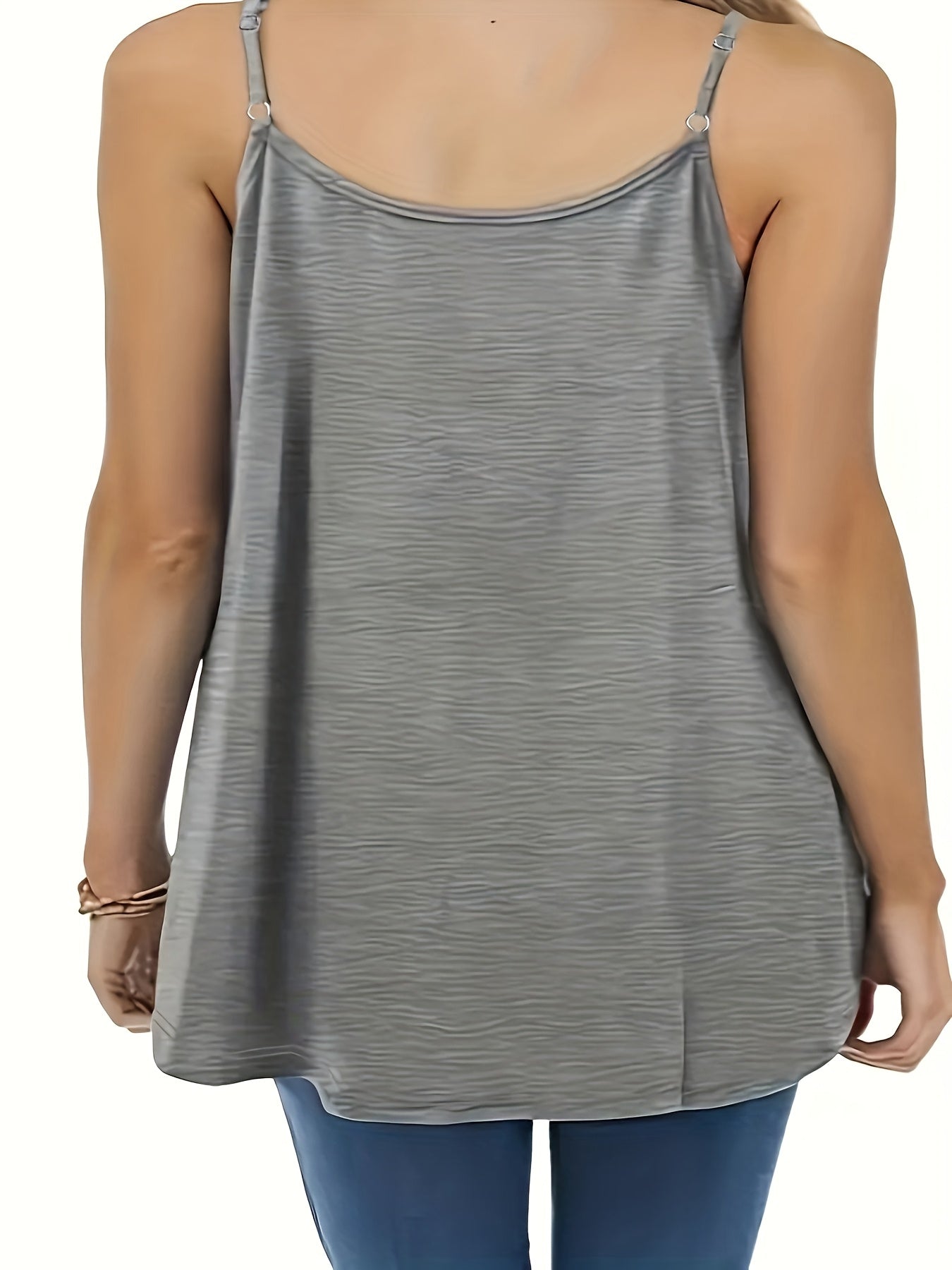 Women's Summer Casual Solid Color Three-Piece Vest Set with Pleated Straps