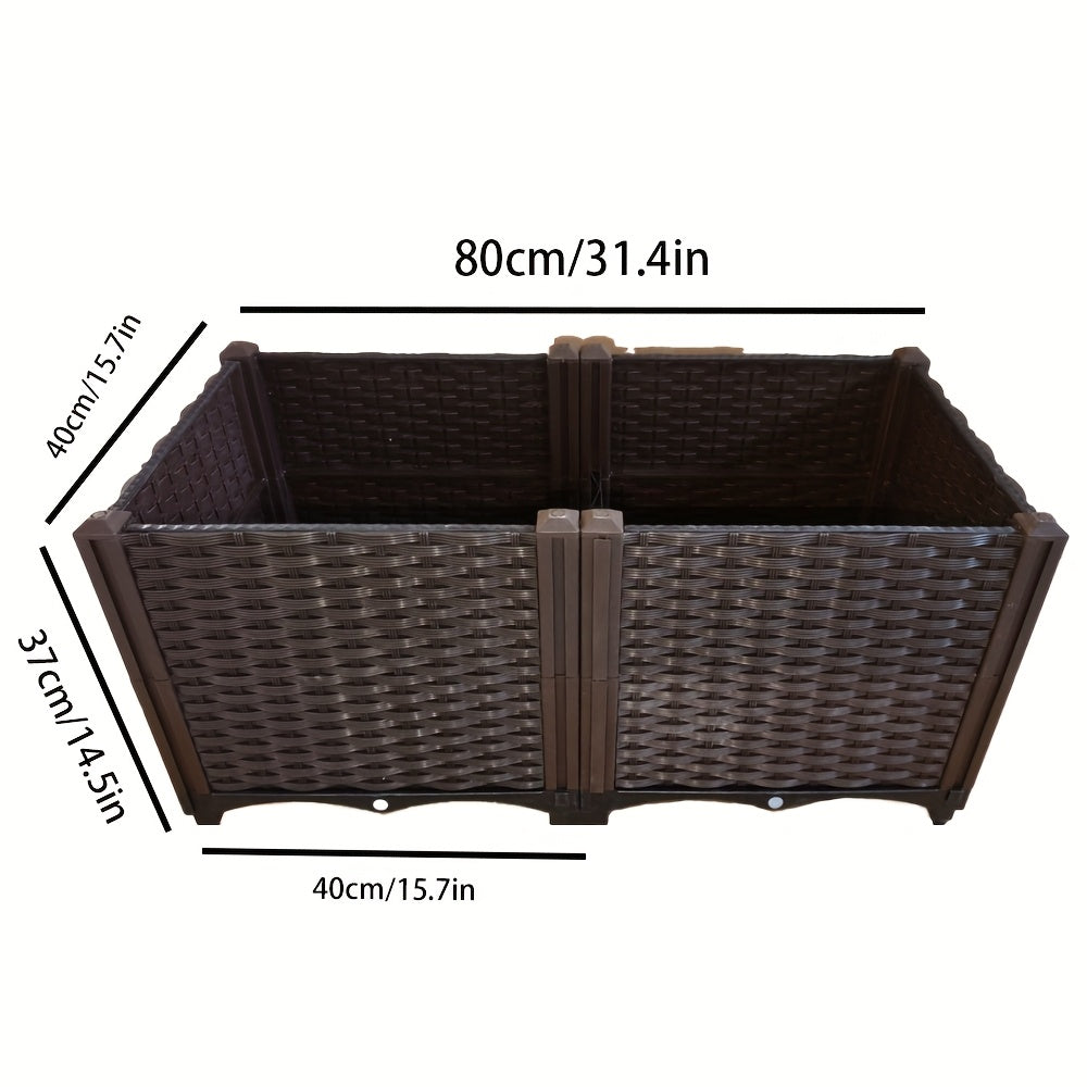 Гибкий комплект для посадки овощей в помещении или на улице, изготовленный из прочного пластика с дренажными отверстиями и подставкой для растений для балконов и садов.