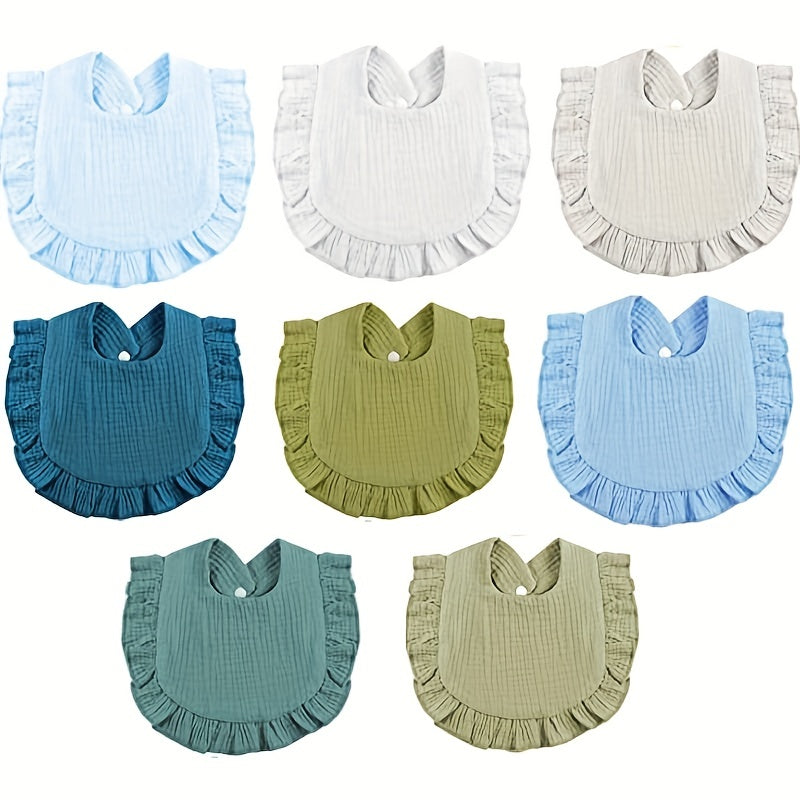 Juego de 8 baberos de muselina de algodón suave para bebés, ajustables, regalo de Pascua para niñas y niños