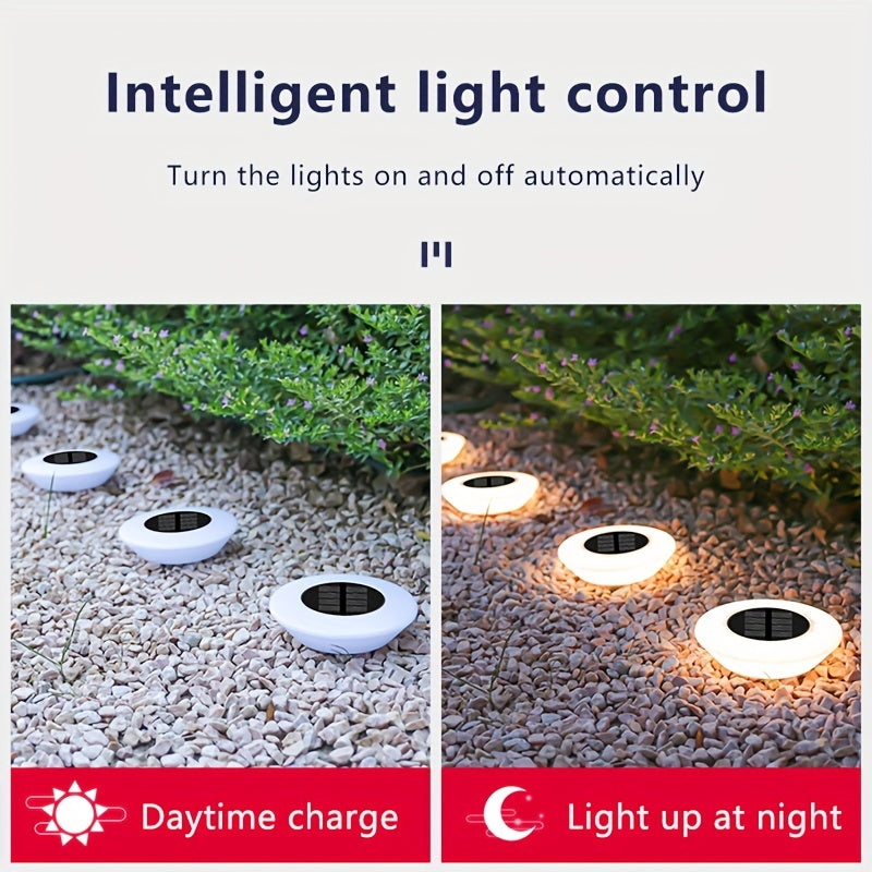 4-Donali quyosh energiyali tashqi bog' bog'bon chiroqlari plastik yo'lak, maysha, hovli bezaklari