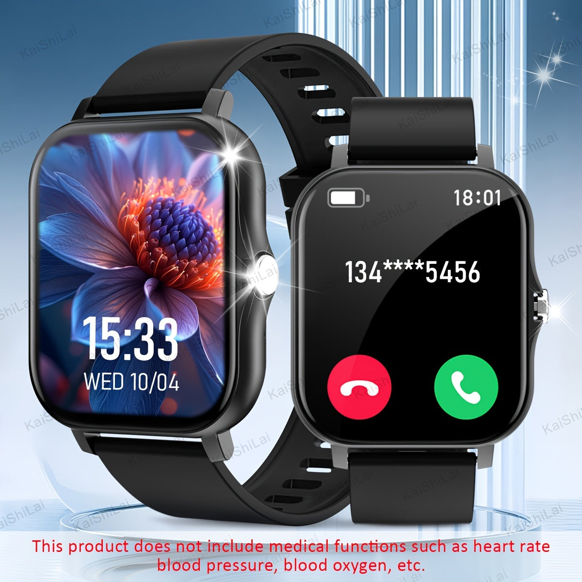 2024 Smartwatch with 4.65cm Touch Screen Sports Tracker Call Function Step Counter Compatible with iPhone Android
