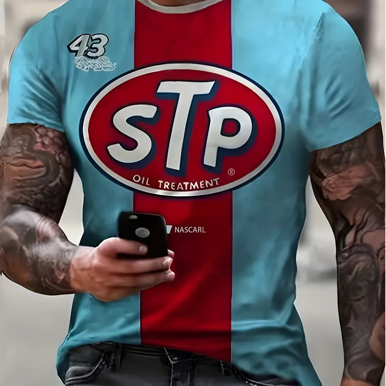 Men's Summer Graphic T-Shirt Casual Sporty Short Sleeve Polyester Plus Size