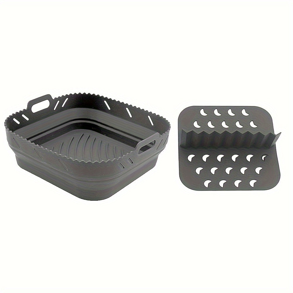 21.59 cm Silicone Air Fryer Liner Tray with Divider for Oven and Kitchen
