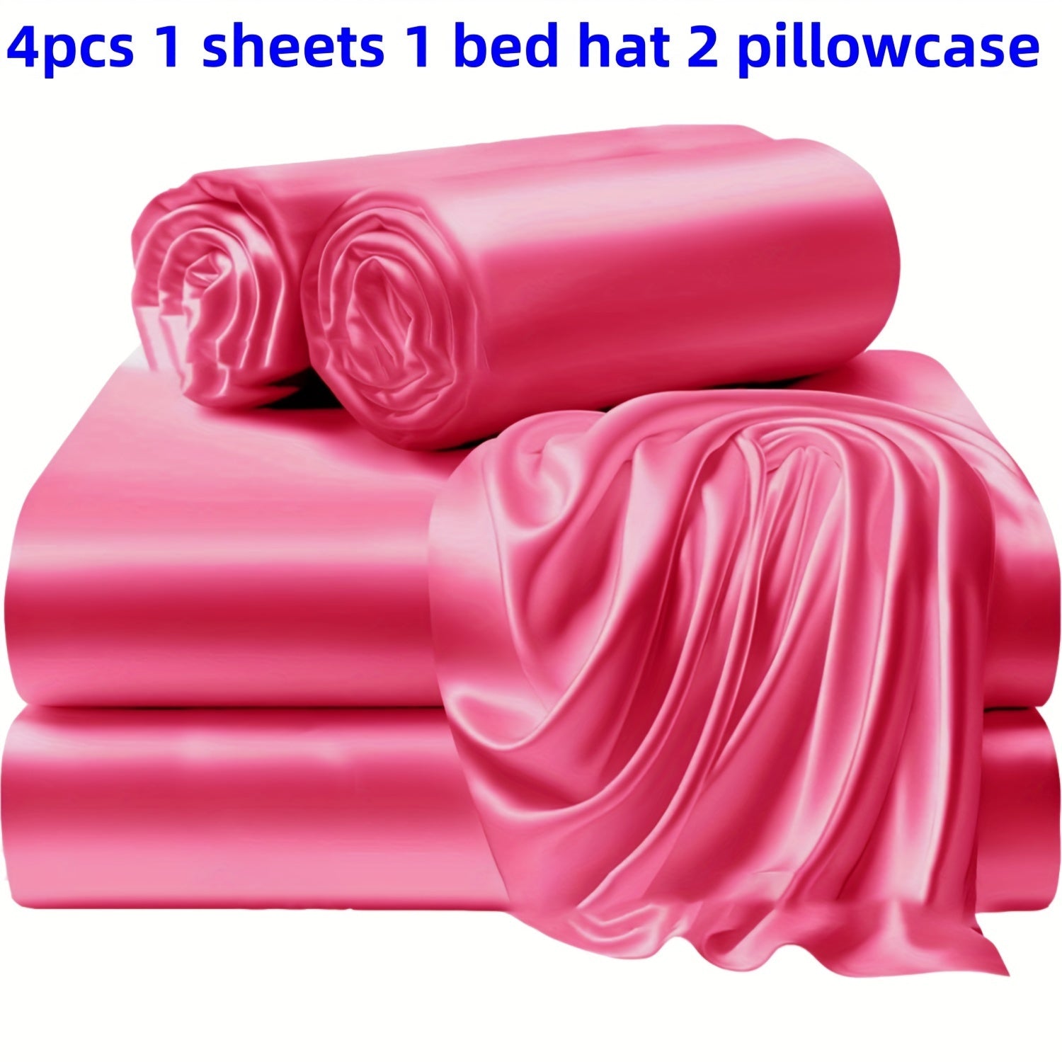 Solid Color Bed Sheets and Bed Skirts Set with Pillowcases - Soft and Silky Bedding
