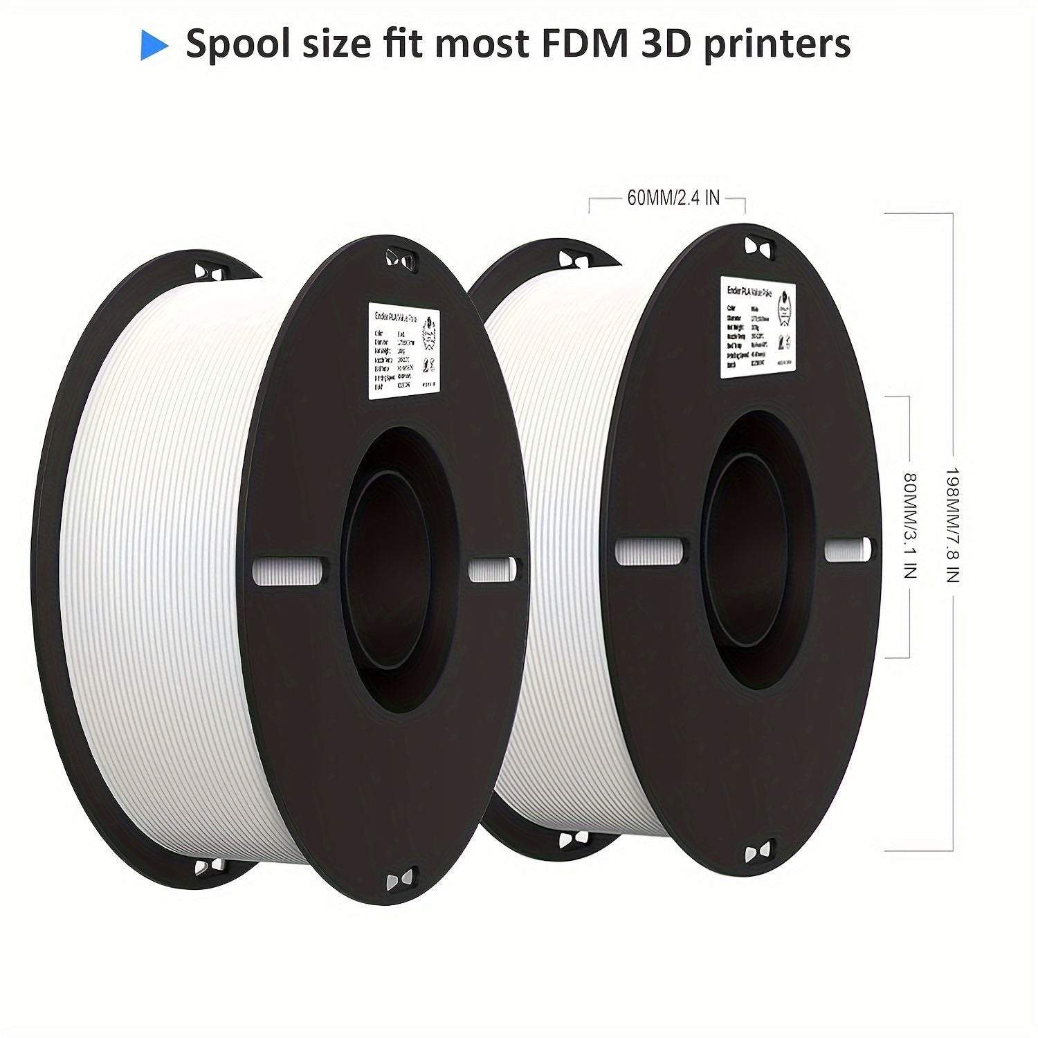 2kg 3D Printer PLA Filament 1.75mm No-Tangle Strong Bonding Overhang Performance
