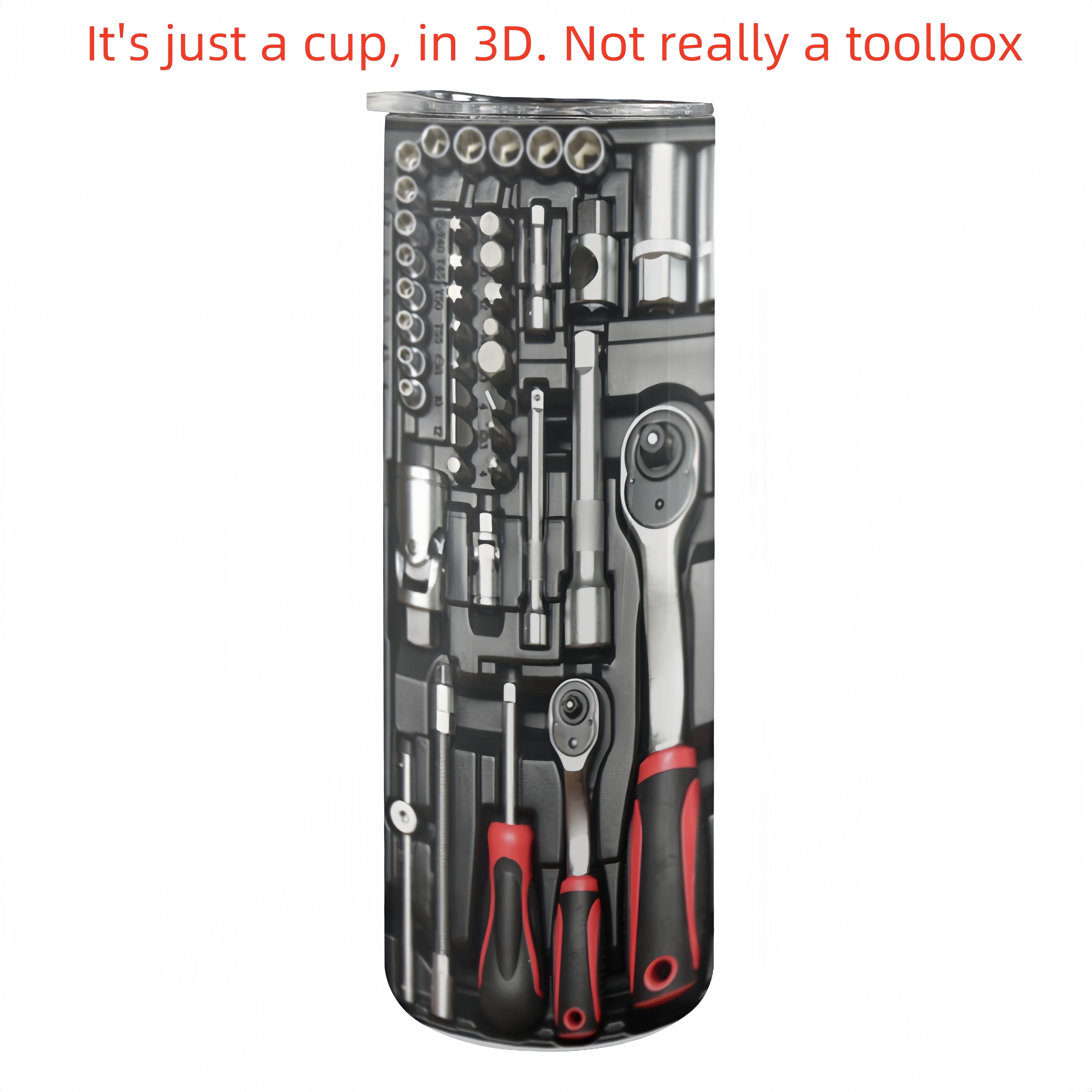 Nerjaveyka po'latdan yasalgan avtomobil kubogi - 20oz, asboblar qutisi dizayni, ikki qavatli vakuum izolyatsiyalangan qopqoq bilan - Ota-onalar va do'stlar uchun mukammal sovg'alar, sayohat uchun ideal