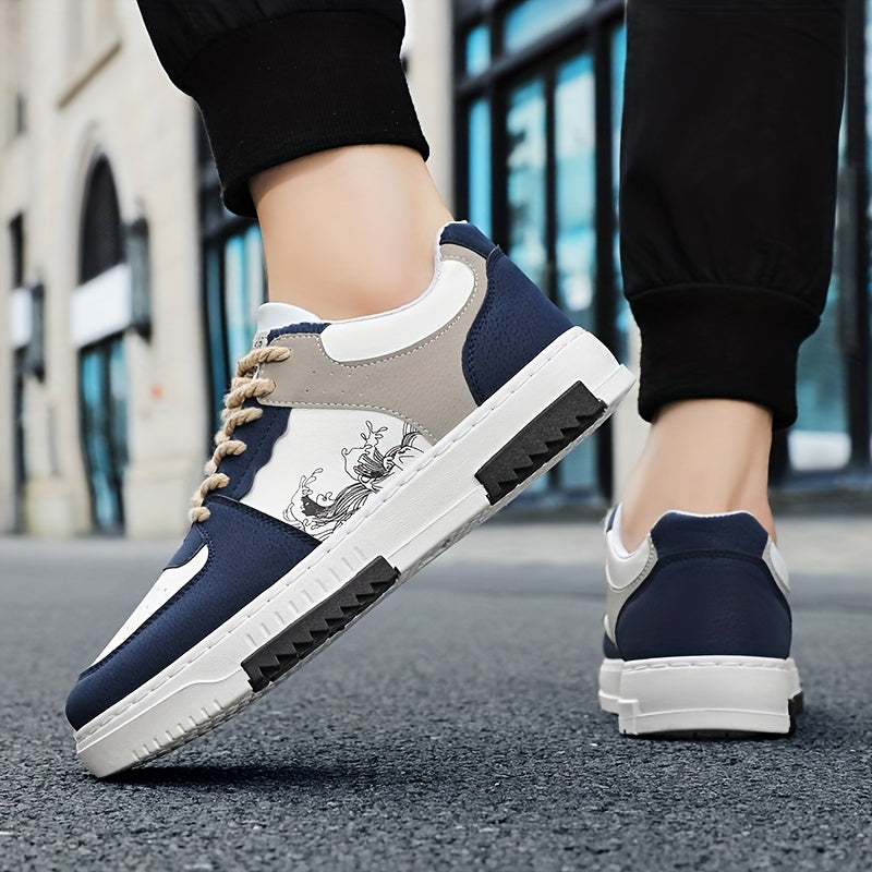 Men's Casual Sneakers with PVC Sole Breathable Fabric Low Top for Hiking and Daily Wear