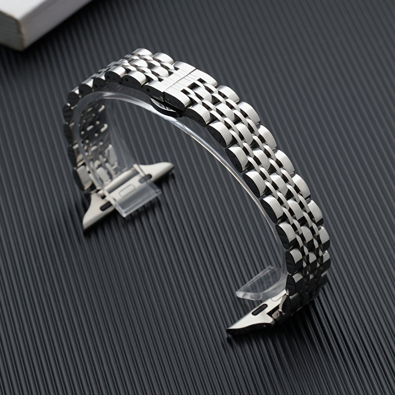 Ayollar uchun zamonaviy ingichka zanglamas po'latdan yasalgan almashtirish tasmasi, turli o'lchamdagi IWatch tasmalari va seriyalari bilan mos keladi, kumush rangda.