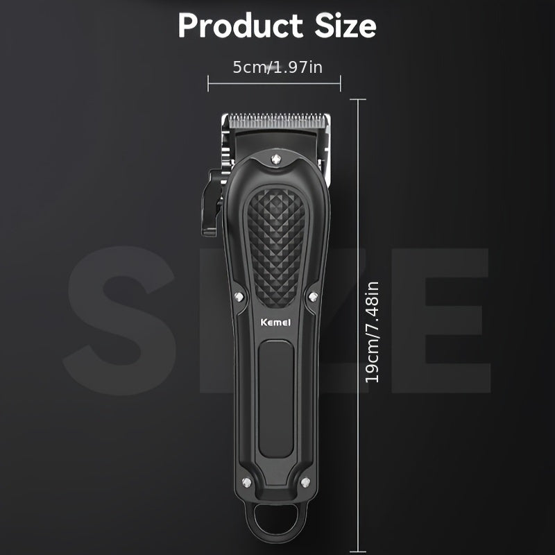 Electric Hair Clipper with LCD Display USB Rechargeable Comb Attachments for Home Salon Use