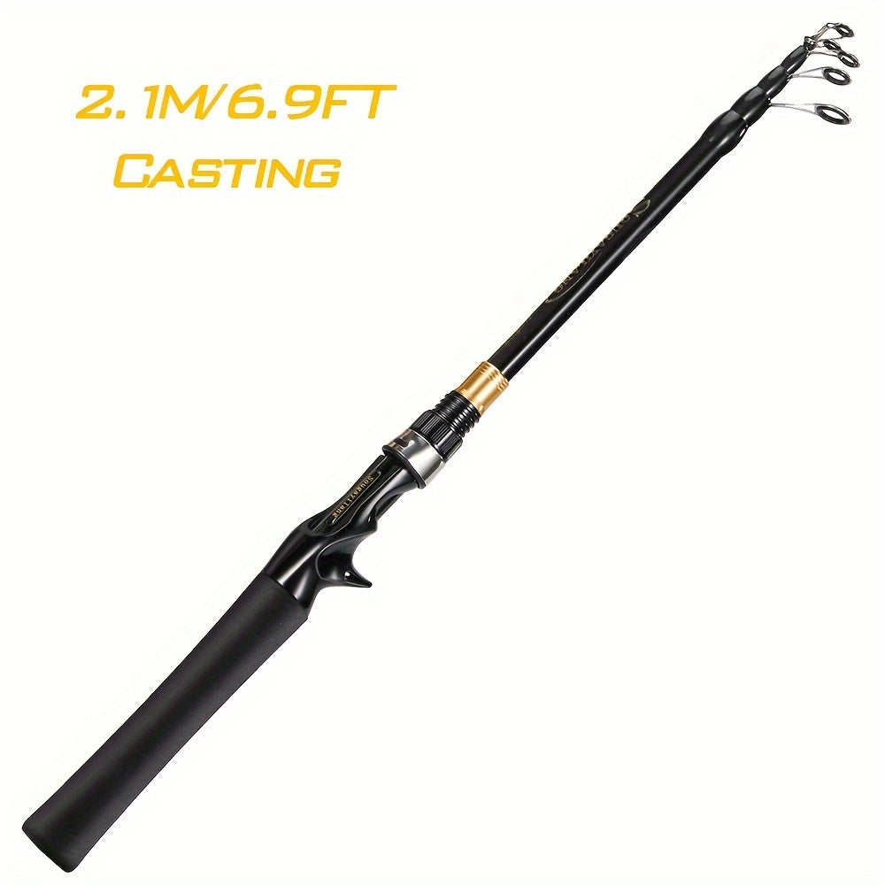 Telescopic Carbon Fiber Fishing Rod 1.8-2.4m Saltwater Freshwater EVA Handle