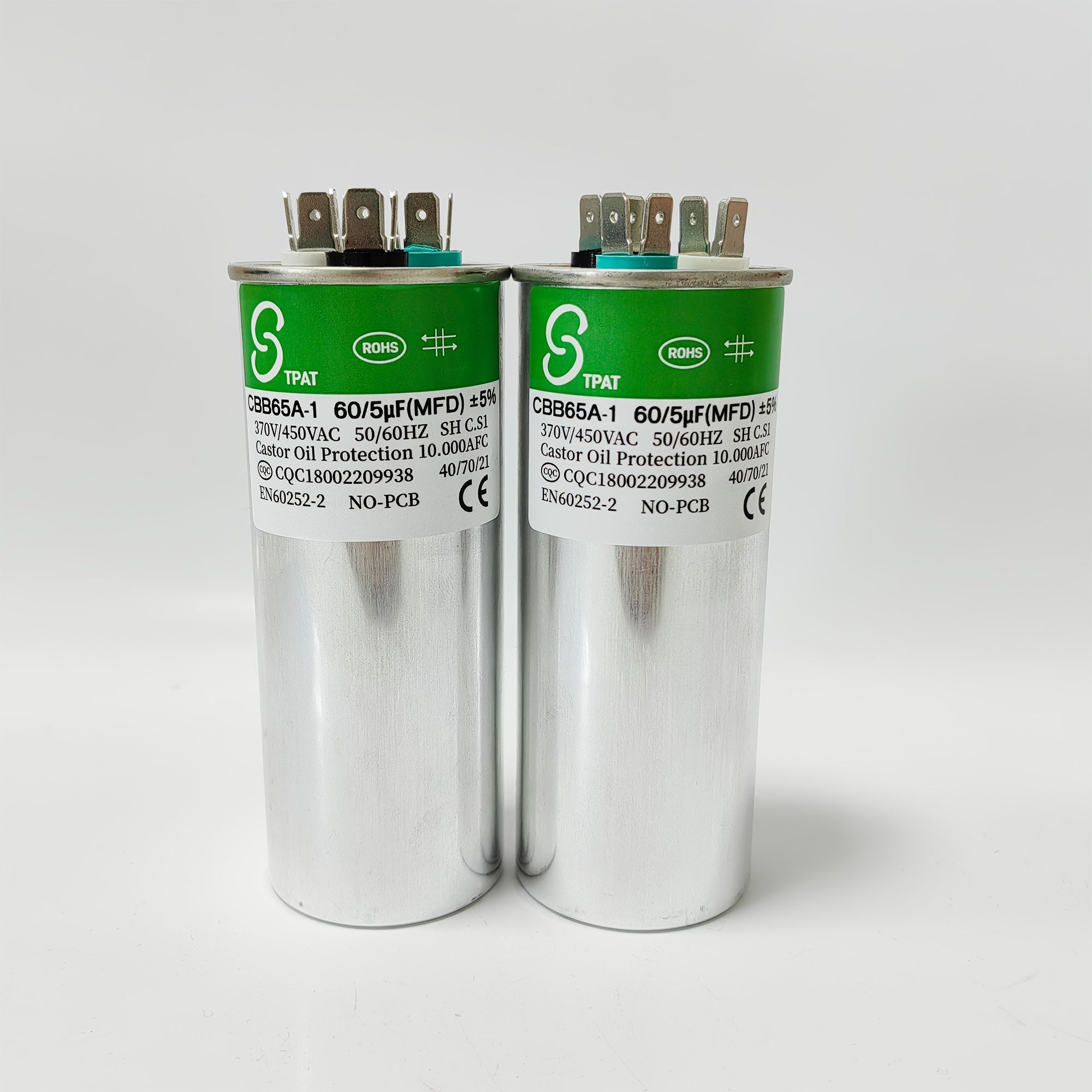 60+5µF ikki tomonlama kondensatorlar havo konditsionerlari, issiqlik pompasi uchun 370V 450VAC ichki foydalanish