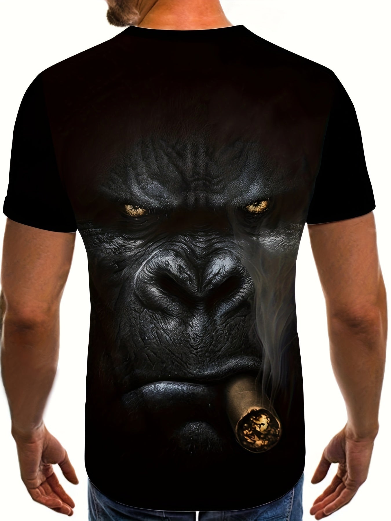 Men's 3D Gorilla Print T-Shirt Casual Streetwear Animal Design Polyester Summer Plus Size