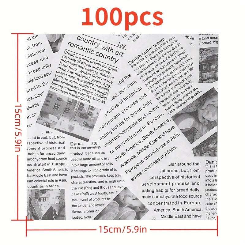 100 Square Paper Doilies Oil-Absorbing Disposable Baking Liners for Kitchen