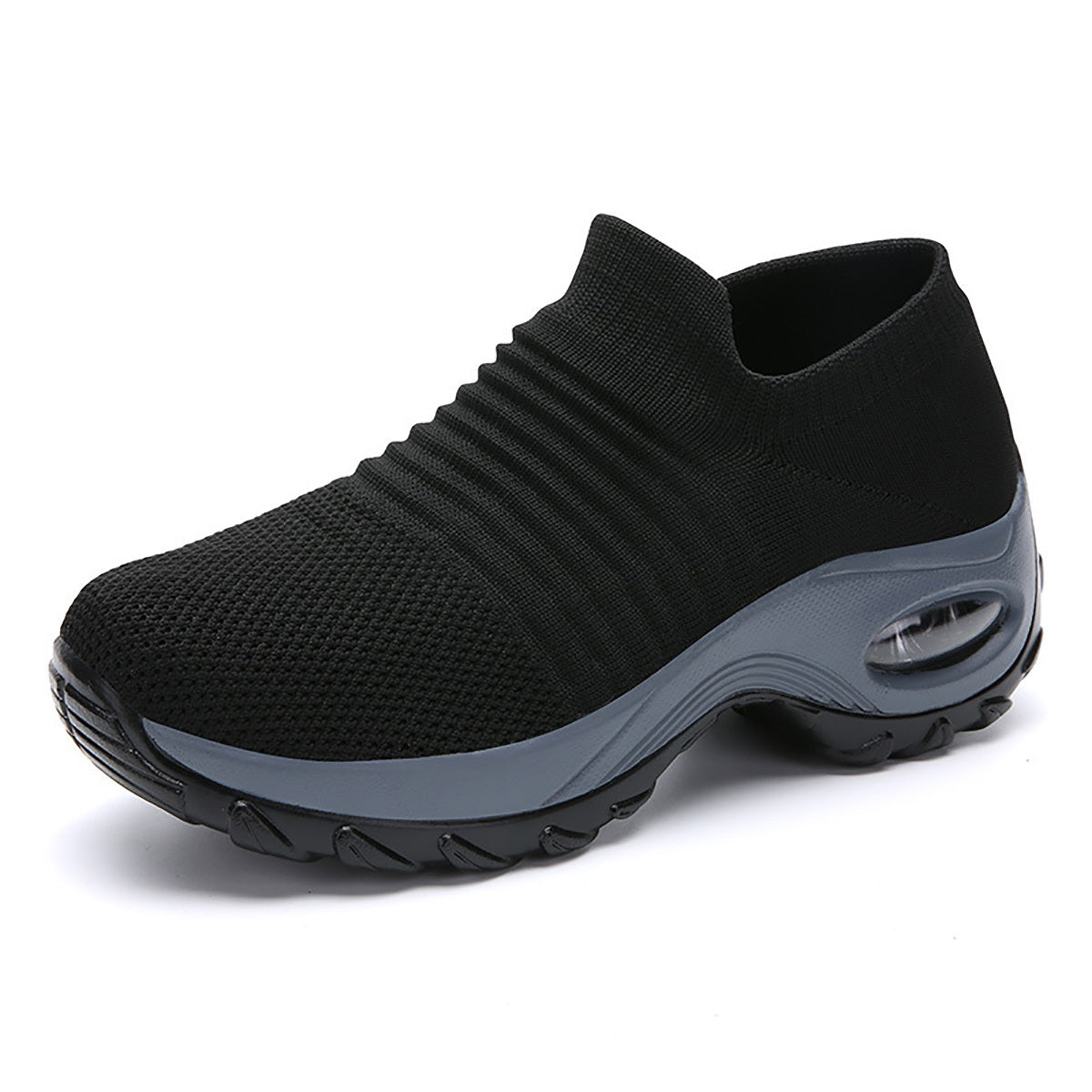 Women's Mesh Chunky Sneakers With Air Cushion Sole, Low Top Athletic Shoes