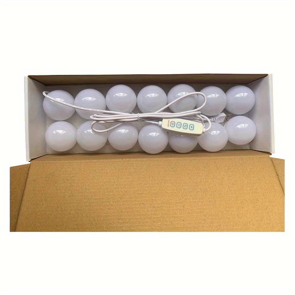 3-Color Dimmable LED Makeup Mirror Bulb USB Powered for Bedroom Bathroom Dressing Table