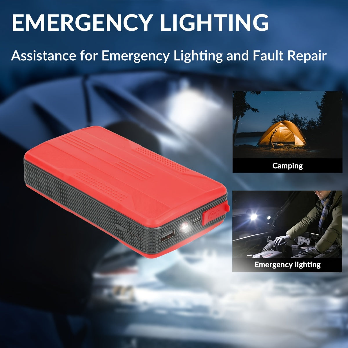 Portable Car Jump Starter Emergency Battery Pack Rechargeable Lithium Polymer 36V