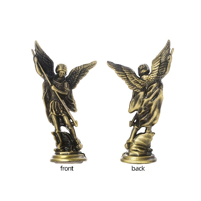 Zinc Alloy Saint Michael Archangel Figurine for Home Decor Tabletop Display