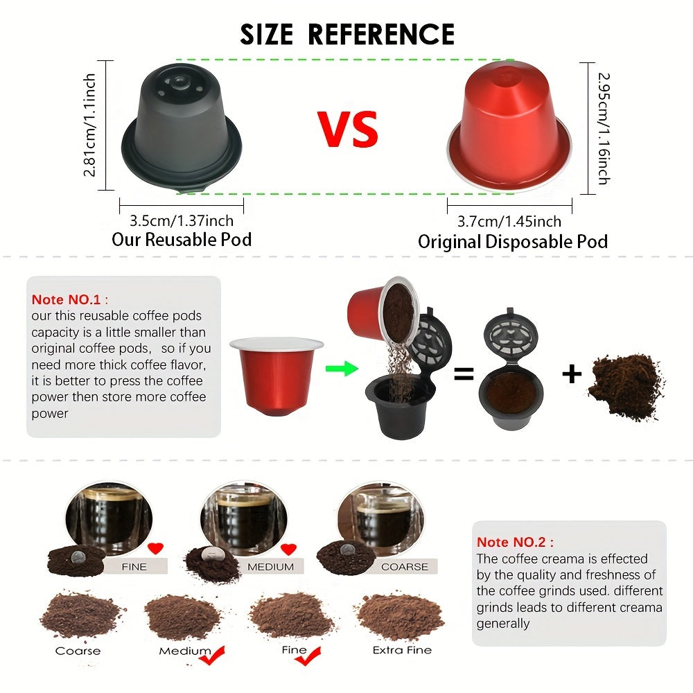 3, 4 yoki 6 ta qayta ishlatiladigan qahva filtrlaridan iborat to'plam, 20ml sig'imga ega. Ushbu filtrlar Nespresso mashinalari bilan to'liq mos keladi va oshxonada foydalanish uchun qulay qoshiq va cho'tka bilan birga keladi.