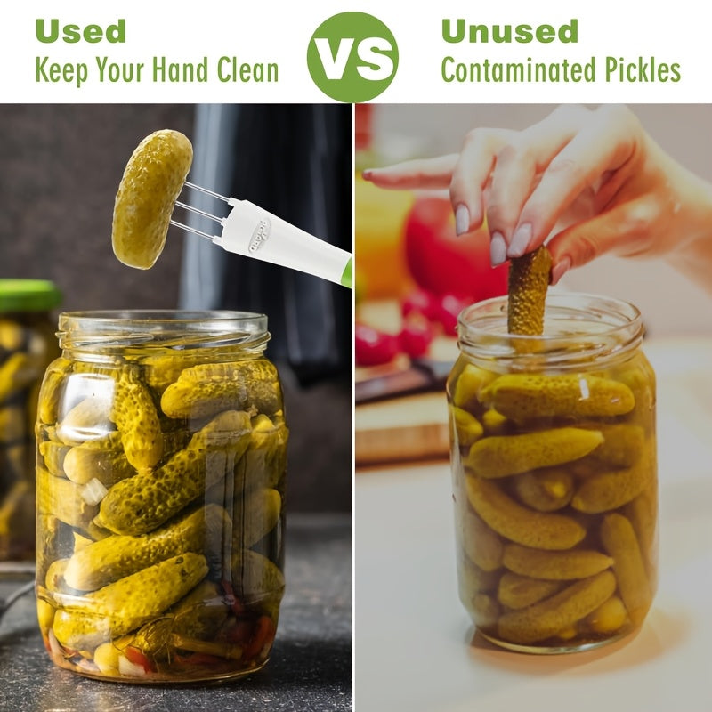 Juego de 5 tenedores de plástico para pepinillos, aceitunas y frascos